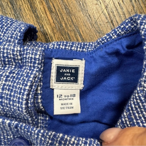 Janie and Jack Blue Tweed Romper size 12-18M - Picture 2 of 4